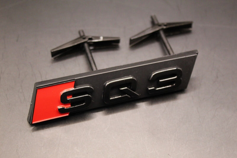 Gloss Black Red SQ3 Q3 Honeycomb Front Grille Badge Clip Bracket Fit For Audi