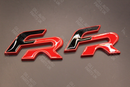 2Pcs FR 3D Rear Boot Badge SET For Seat Black-F Red-R Red Surround