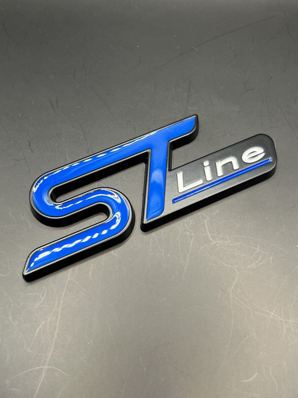 ST Line Rear Boot Tailgate Badge For Ford Focus Fiesta Mondeo Escape Blue BLACK