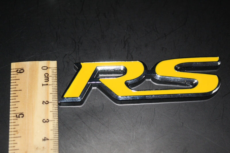 Yellow Chrome Silver RS Front Grille & Rear Boot Badge SET Emblem for HONDA