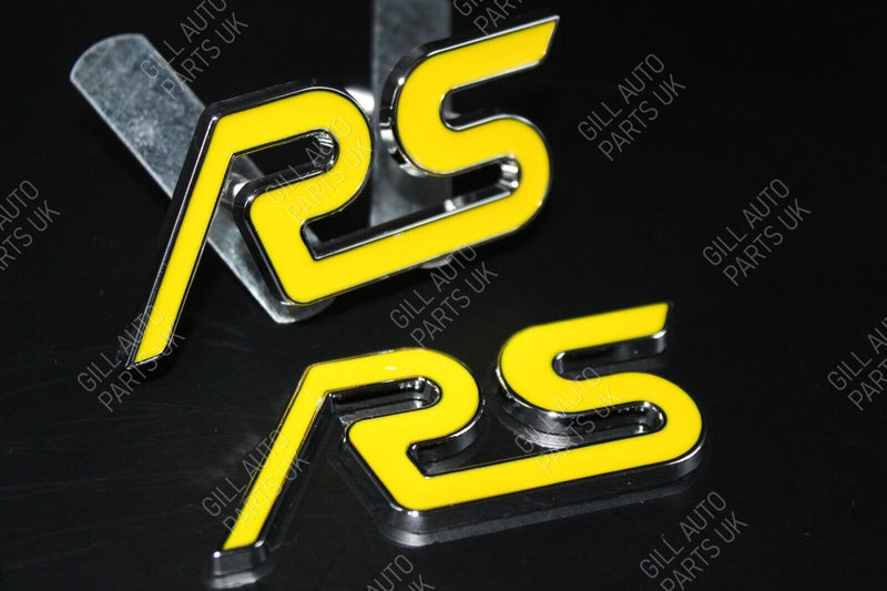 Yellow Grille & Rear Boot Set RS Badge For Ford Focus Fiesta Mondeo Letters