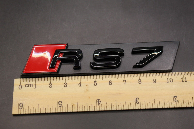 Gloss Black Red RS7 Honeycomb Front Grille Badge Clip Bracket Fit For Audi