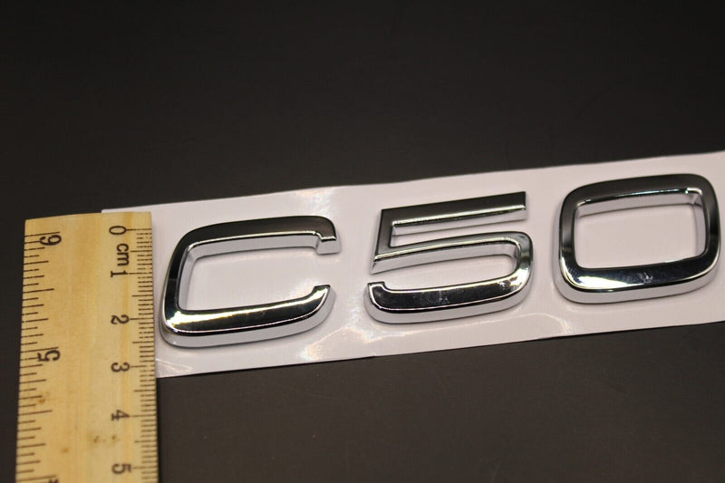 Gloss Chrome Silver C50 C 50 ABS Car Lettering/Badge Rear Trunk Boot FOR Volvo