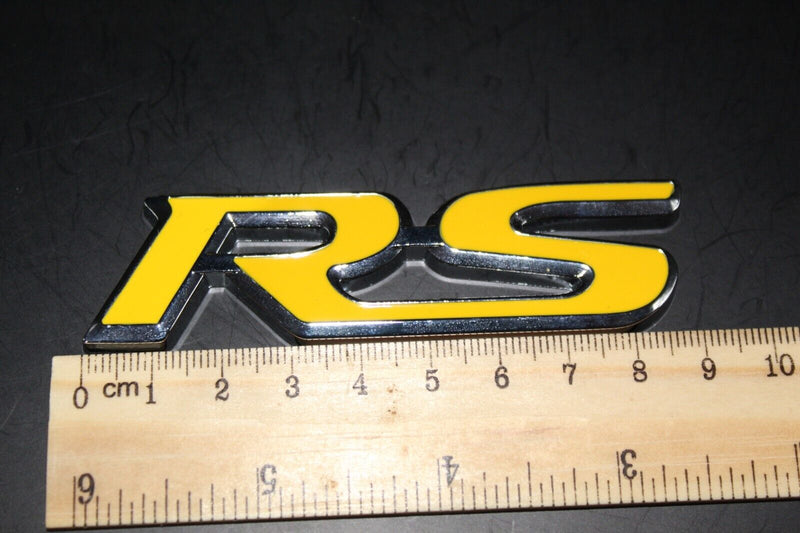 Yellow Chrome Silver RS Front Grille & Rear Boot Badge SET Emblem for HONDA