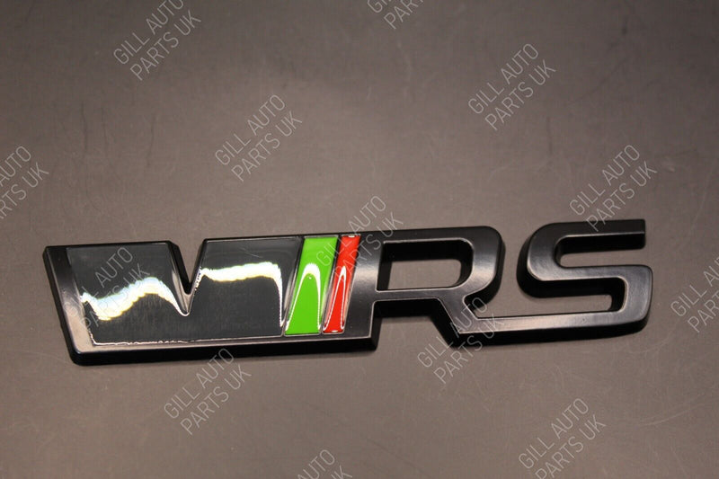 BLACK Green/Red VRS 3D Front Grille And Rear Boot Badge Kit For Skoda