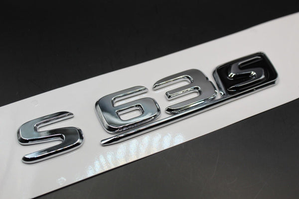 Chrome Silver Black 'S' S63S S 63 S Car Lettering/Badge Rear Trunk Boot Tailgate For Mercedes