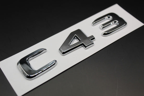 Gloss Silver Chrome C43 C 43 Car Letter Badge Rear Boot Emblem For Mercedes