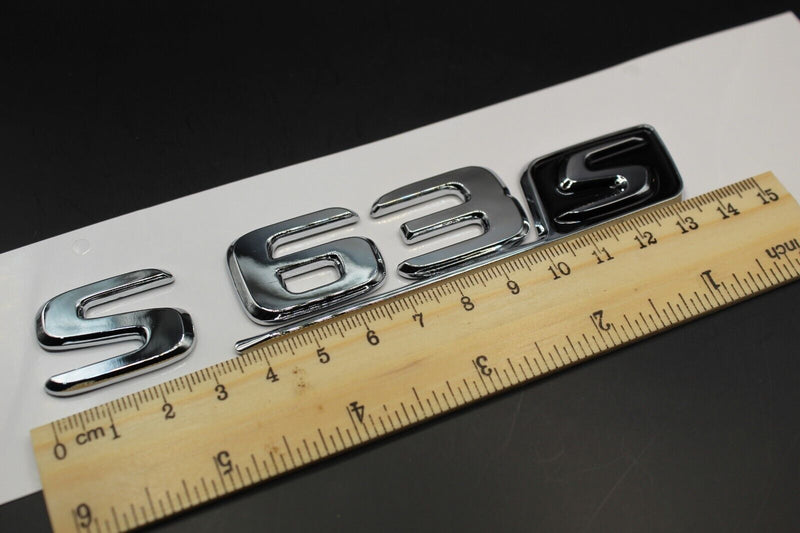 Chrome Silver Black 'S' S63S S 63 S Car Lettering/Badge Rear Trunk Boot Tailgate For Mercedes