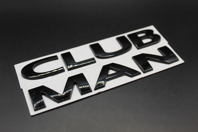 METAL GLOSS BLACK CLUBMAN  Badge/Lettering FITS MINI With Fitting Template