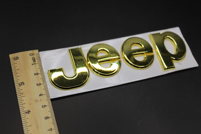 For Jeep Gloss Gold Shiny Badge Front Rear Bonnet Boot Lettering