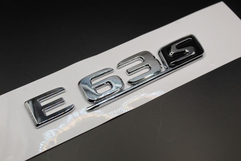 Gloss Chrome Silver Black E63S E 63 S Car Lettering/Badge Rear Trunk Boot