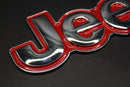 For Jeep Chrome Silver Red Big One-Piece Badge Front Rear Bonnet Boot Lettering