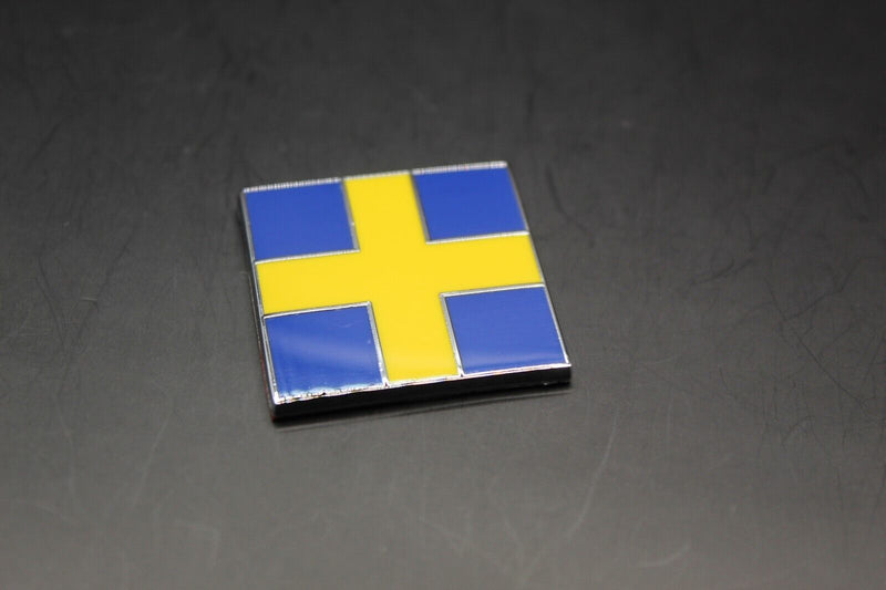 Sweden Flag Car Badge Rear Trunk Boot Lid Tailgate Blue Yellow FOR VOLVO