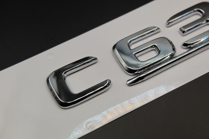 Gloss Chrome Silver Black C63S C 63 S Car Lettering/Badge Rear Trunk Boot