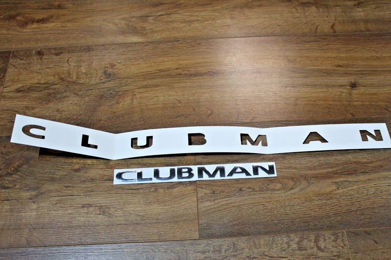 METAL Chrome Silver CLUBMAN  Badge/Lettering FITS MINI With Fitting Template