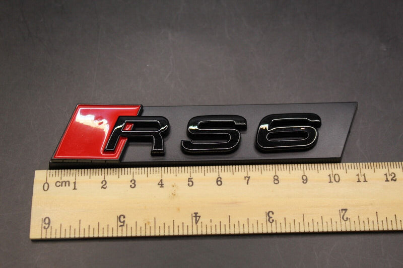 Gloss Black Red RS6 Honeycomb Front Grille Badge Clip Bracket Fit For Audi