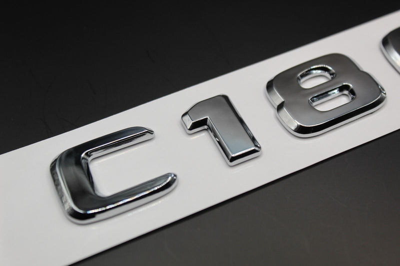 Gloss Silver Chrome C180 C 180 Car Letter Badge Rear Boot Emblem For Mercedes