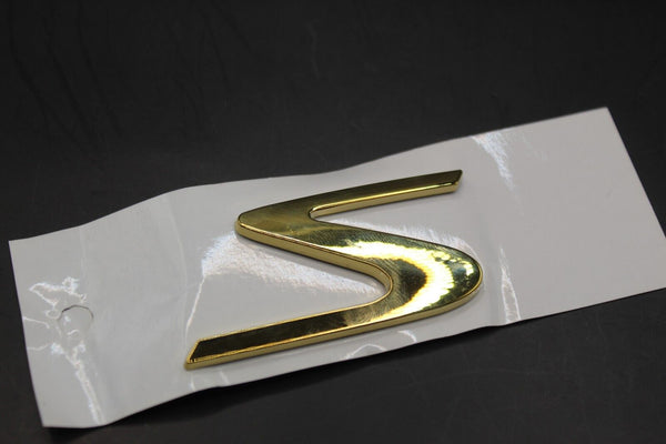 Shiny Gold S Car Lettering/Badge Rear Trunk Boot For Maserati