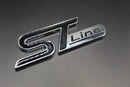 Front Grille & Rear Boot ST Line Badge Set For Ford Letters Emblem BLACK Silver