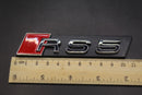 Chrome Silver Red RS5 Honeycomb Front Grille Badge Clip Bracket Fit For Audi