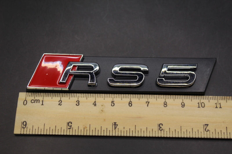 Chrome Silver Red RS5 Honeycomb Front Grille Badge Clip Bracket Fit For Audi