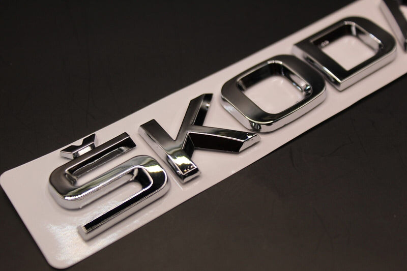 Chrome Silver For Skoda Letters/Badge  Boot Trunk Tailgate Rear Small Letters