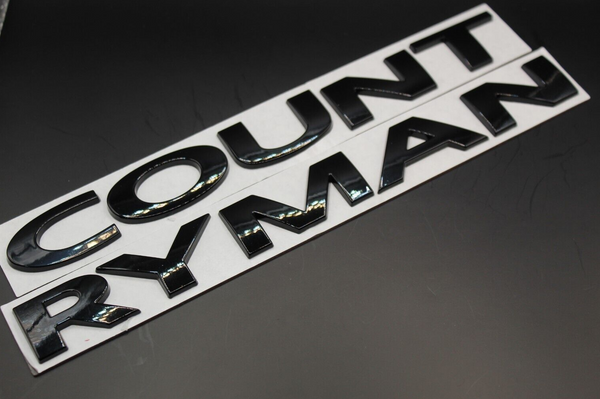 METAL GLOSS BLACK COUNTRYMAN Badge/Lettering FITS MINI With Fitting Template