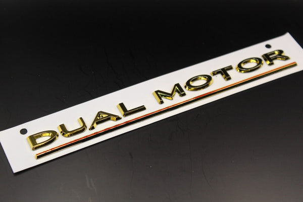 Gold Red Dual Motor Car Lettering/Badge Rear Trunk Boot FITS Tesla