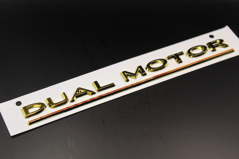 Gold Red Dual Motor Car Lettering/Badge Rear Trunk Boot FITS Tesla