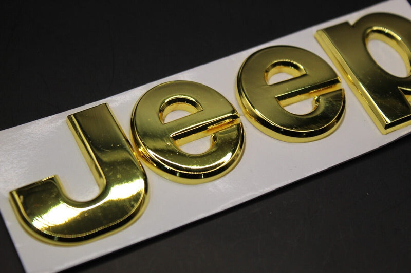 For Jeep Gloss Gold Shiny Badge Front Rear Bonnet Boot Lettering