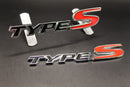 Black-Type Red-S Chrome Edge Type S Front Grille & Rear Boot Badge SET for HONDA