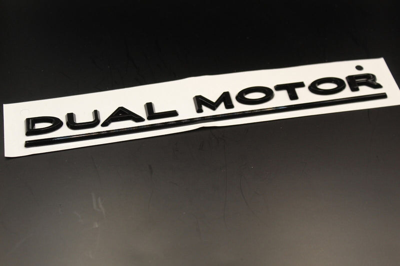 Gloss Black Dual Motor Car Lettering/Badge Rear Trunk Boot FITS Tesla