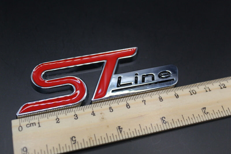 Front Grille ST Line Badge For Ford Focus Fiesta Mondeo Escape Puma SILVER RED