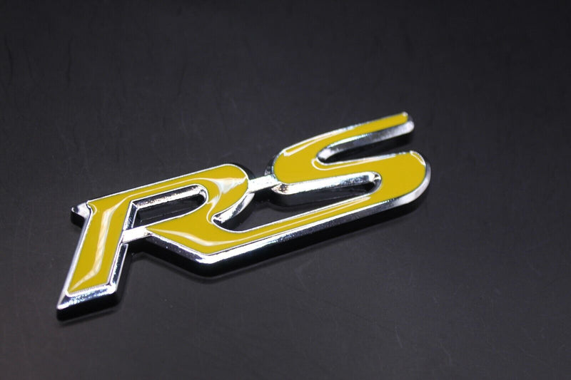 Yellow Chrome Silver RS Front Grille & Rear Boot Badge SET Emblem for HONDA