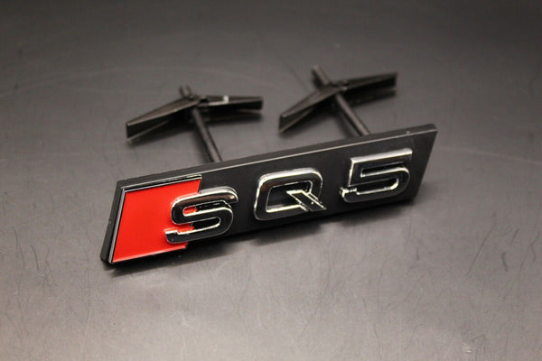 Chrome Silver Red SQ5 Q5 Honeycomb Front Grille Badge Clip Bracket Fit For Audi