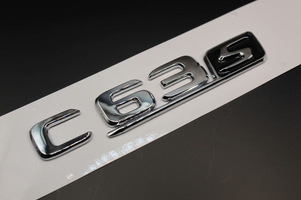 Gloss Chrome Silver Black C63S C 63 S Car Lettering/Badge Rear Trunk Boot