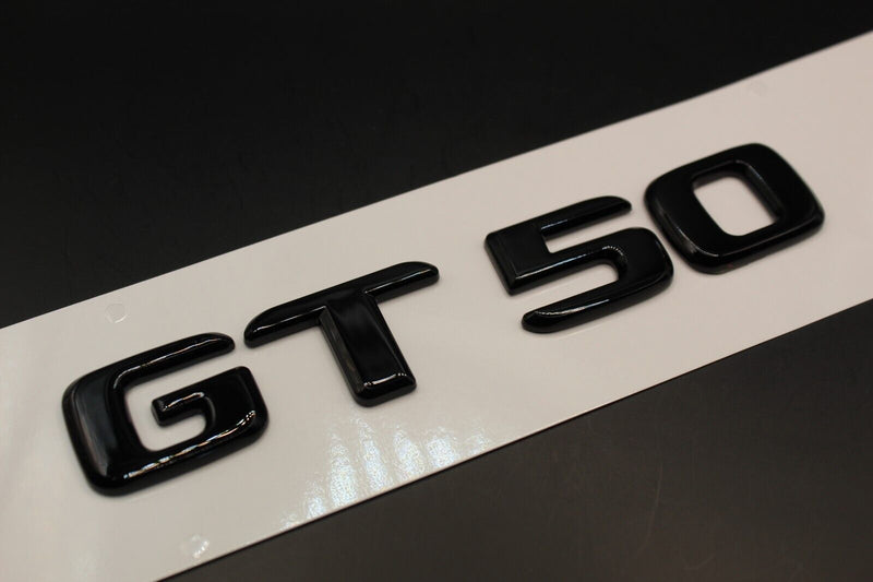 Gloss Black GT50 GT 50 G T 5 0 Car Letter Badge Rear Boot Emblem For Mercedes