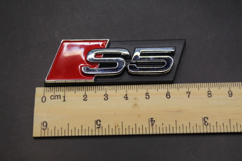 Chrome Silver Red S5 Honeycomb Front Grille Badge Clip Bracket Fit For Audi