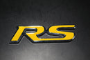 Yellow Chrome Silver RS Front Grille & Rear Boot Badge SET Emblem for HONDA