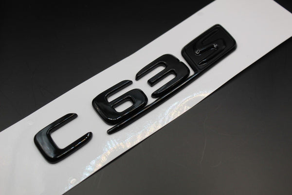 Gloss Full Black C63S C 63 S Car Lettering/Badge Rear Trunk Boot