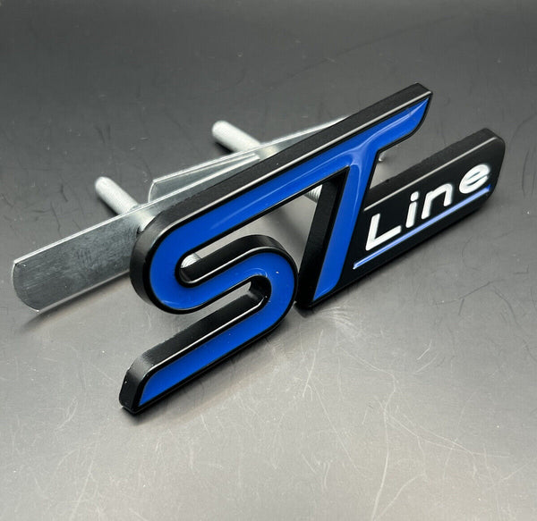 Front Grille ST Line Badge For Ford Focus Fiesta Mondeo Escape Puma Blue BLACK