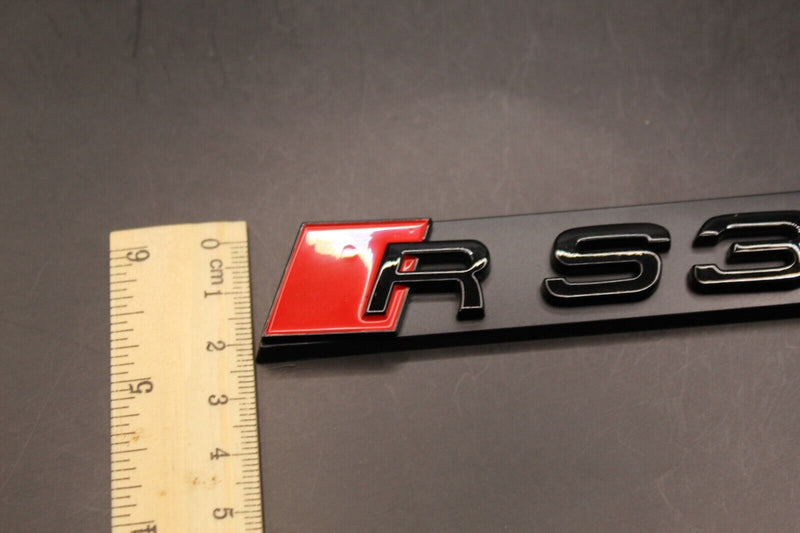 Gloss Black Red RS3 Honeycomb Front Grille Badge Clip Bracket Fit For Audi