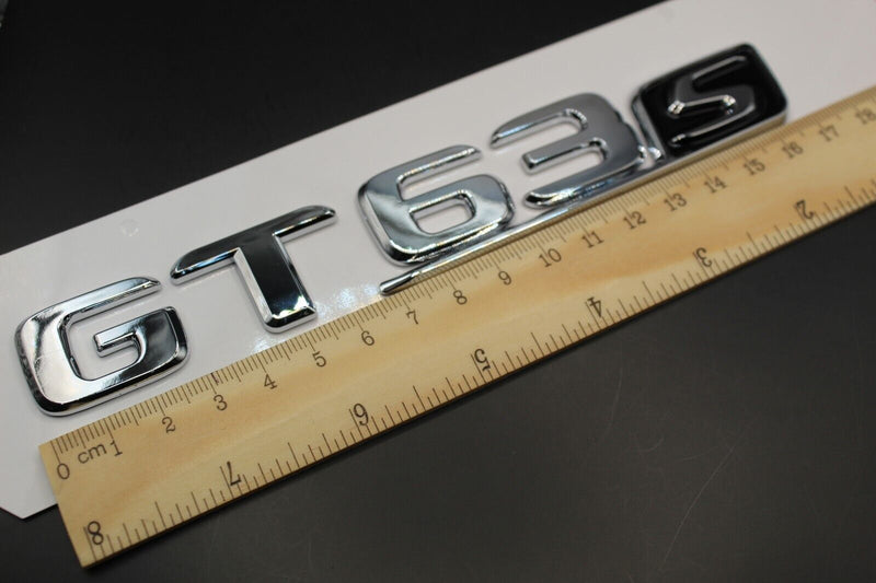 Chrome Silver GT63S GT 63 S Car Letter Badge Rear Boot Emblem For Mercedes