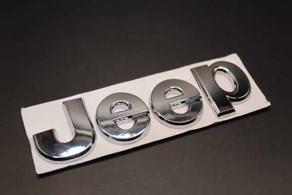 For Jeep CHROME SILVER Badge Front Rear Bonnet Boot Lettering Cherokee Wrangler