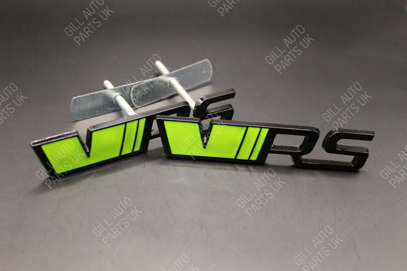 Lime Green Gloss Black VRS Front Grille & Rear Boot Badge SET Neon for Skoda