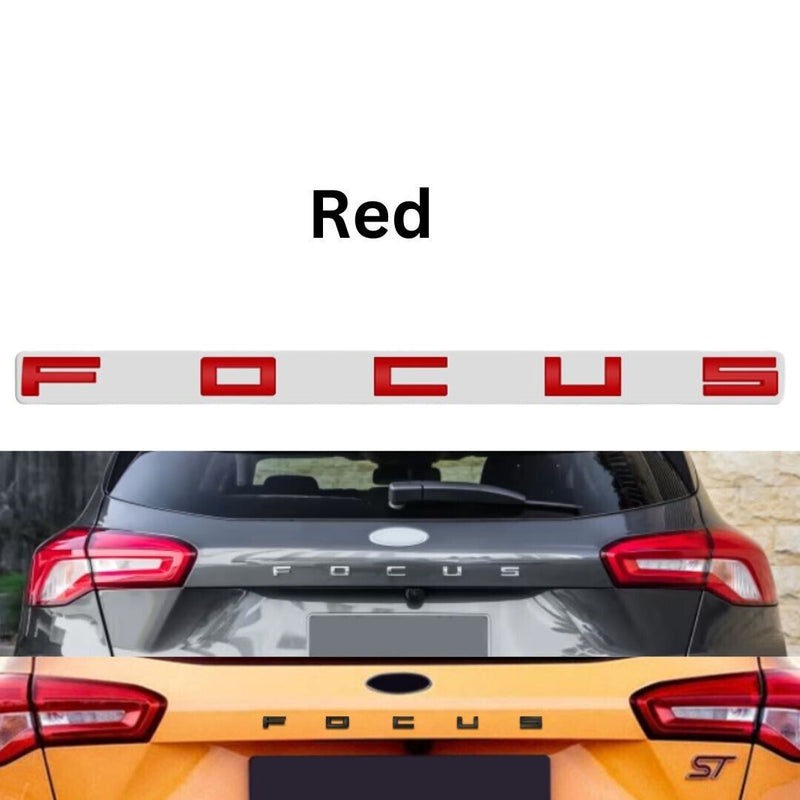 Red ABS Rear Badge Boot Letters for Ford FOCUS ST LINE Zetec 2018 Onward