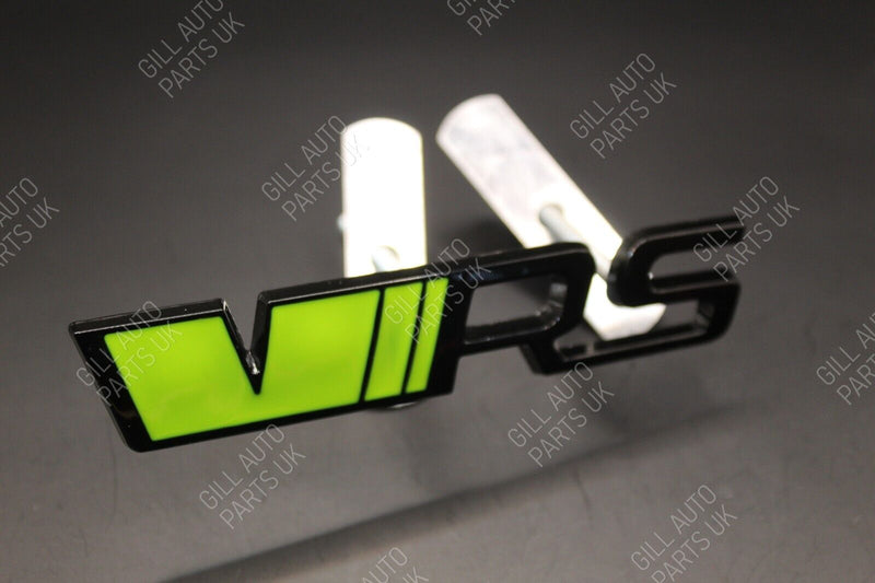 Lime Green Gloss Black VRS Front Grille & Rear Boot Badge SET Neon for Skoda