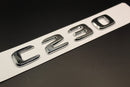 Gloss Silver Chrome C230 C 230 Car Letter Badge Rear Boot Emblem For Mercedes