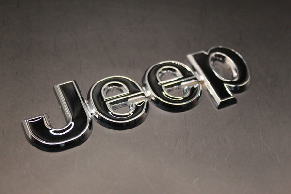 For Jeep Black Chrome Silver One-Piece Badge Front Rear Bonnet Boot Letters