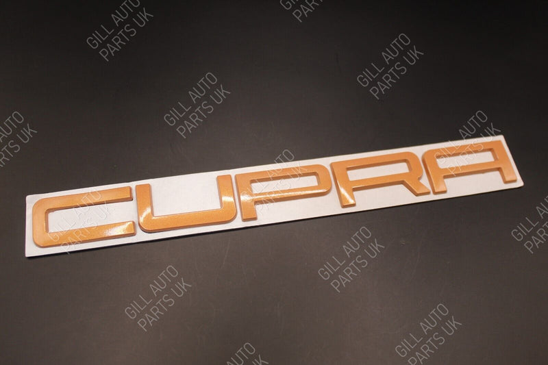 Bronze Orange CUPRA C U P R A Metal Rear BADGE LETTERS FITS Seat WITH TEMPLATE